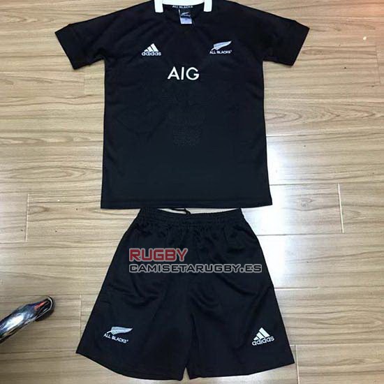 Camiseta Ninos Kit Nueva Zelandia All Blacks Rugby 2019-2020 Loc